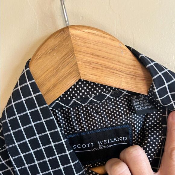 Scott Weiland Collection Mens Large Black ButtonUp Flip Cuff Spread Collar XXL - Picture 3 of 7